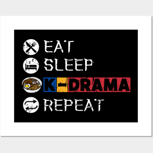 Eat Sleep K-Drama Repeat Posters and Art